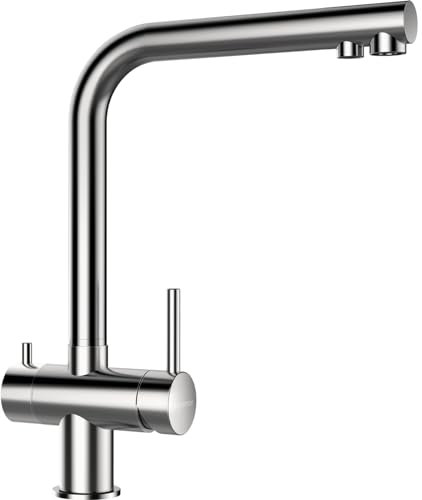 SCHOCK Küchenarmatur VITUS – Hochdruck Armatur aus Edelstahl mit Festauslauf und Standard Norm-Anschlüssen