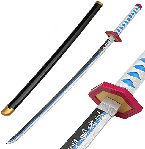 ZNLVZSH Espada samurái de Madera Demon Blade, Anime Cosplay Ninja Sword Props, para fanáticos de Navidad o cumpleaños Amantes del Anime Juguetes Decorativos, 41 Pulgadas, Tomioka Giyuu