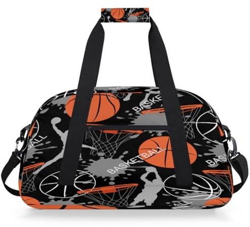 Sport Man Sac de Sport Personnalisé pour Enfants avec Nom, Petit Sac de Voyage sur le Thème du Basket-Ball pour Garçons, Cadeau pour Enfants