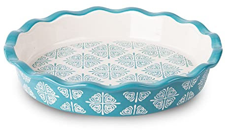 Wisenvoy Pie Pan Ceramic Pie Dish Pie Plate Porcelain Deep Dish Pie Pan Non-Stick Pie Pans