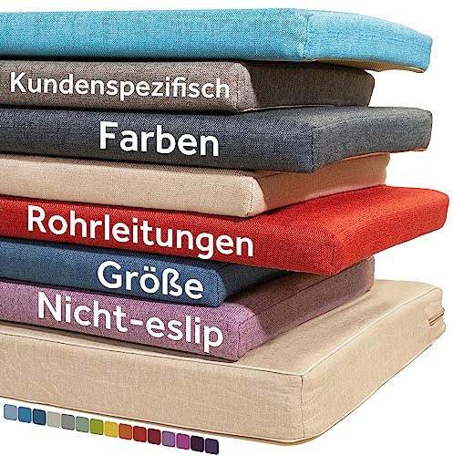 Beyond Your Thoughts Custom Garden Bench Cushion, Customized Cellular Foam Waterproof 2 3 Seater, 45D High-Resilience Upholstery for Outdoor and Window, 5 cm thickness
