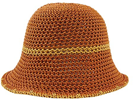 Fischerhut Damen, Sonnenhut Damen Sommer Fischerhut aus Luftig Gewebtem Papierstroh Atmungsaktiv Bucket Hat Faltbar Anglerhut Sonnen Sommerhut Frauen Outdoor Fischerhüte Eimerhut Strandhut