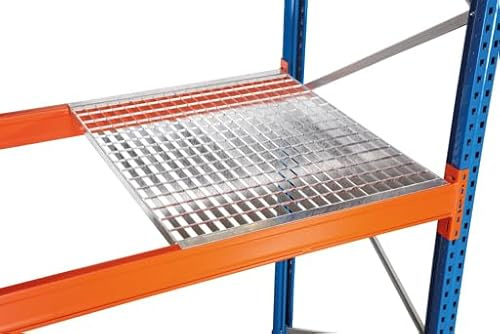 qpool24 Gitterrost für Palettenregal, für Holmtiefe 50 mm, 1100 x 2700 mm, verzinkt, holmbündig eingelegt, 60x40 mm Maschenweite