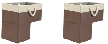 Adoorniequea 2er-Set Treppenkorb mit Griffen, moderner Treppenkorb für Zuhause, Teppichtreppen, braun, 40,7 x 26 x 40,7 cm