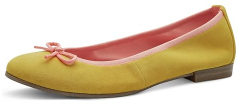 Tamaris Damen Klassische Ballerinas, Frauen Flats,Comfort Lining,TOUCHit-Fußbett,Slip-ons,klassisch elegant,Ballerinen,Yellow Comb,42 EU