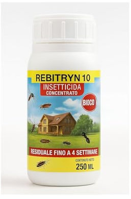 REBITRYN 10 Insetticida Concentrato 250 ml – Contro Zanzare, Blatte, Formiche e Altri Insetti