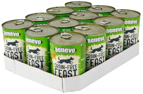 Benevo Grain-Free Vegan Dog Food (12 x 395g) - Complete Plant-Based Dry Food | Hypoallergenic, Wheat-Free, Non-GM | With Taurine, L-Carnitine & Essential Fatty Acids | PETA & Vegan Society Approved