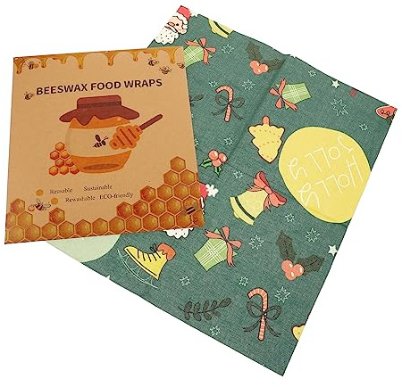 HOUDERCO 3pcs Beewax Wrap Fresh-Keeping Cloth Household Food Beewax Wraps Practical Use for Butter Sandwich Packaging