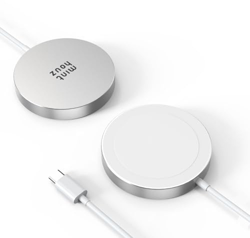 Minthouz Trådlös laddningsplatta för Samsung, Qi2-certifierad 15 W MagSafe trådlös laddare för iPhone 16/15/14/13 serien, Airpods 2/3/4/Pro-silver