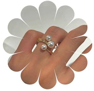 Inateannal Anello Vintage Con Perla Da Avvolgere Al Dito Anello D'oro Regolabile Anello Aperto Da Avvolgere Nocca Aperta Anelli Regolabili Piccoli Anelli Di Nozze Di Perla Gioielli Per Le Donne