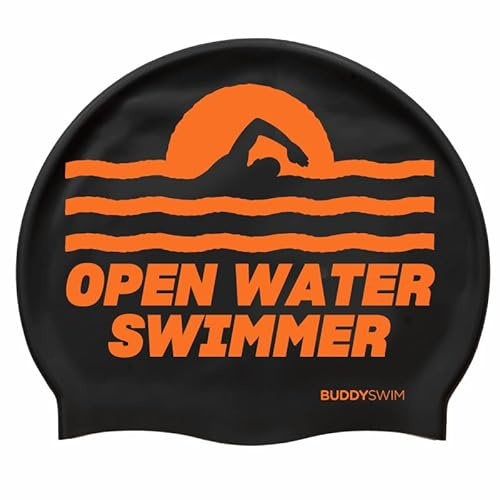 BUDDYSWIM Gorro de Natación de Silicona para Piscina o Aguas Abiertas, Gorro Piscina Mujer, Gorro Natacion Hombre. Cómodo, Resistente e Hidrodinámico, Color Llamativo.