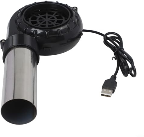 Jonikuper Portable USB BBQ Blower with Adjustable Speed for Wood Fire Stove, Grill, Fireplace For - Stainless Steel Construction, 5V 1A Fan for Camping and Outdoor Use(Non-adjustable Speed)