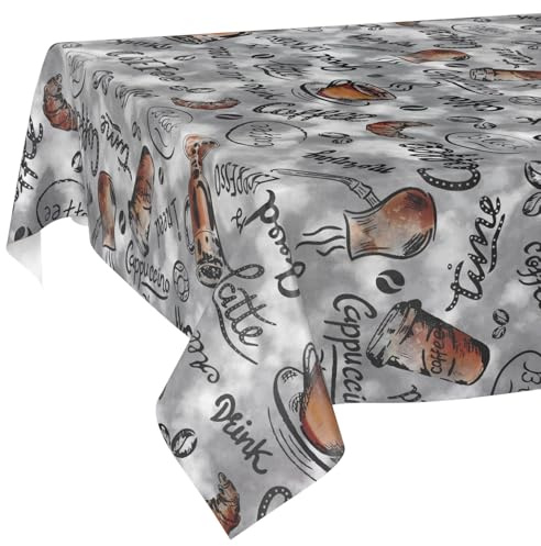 Vaxduk bordsduk tvättbar lättvårdad vattenavvisande lotuseffekt trädgårdsbordsduk kaffe 90 x 130 cm skärkant