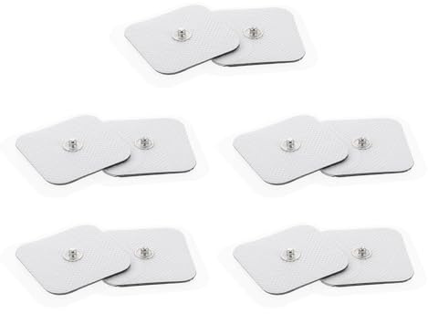 BELLIFFY Almohadillas de Fisioterapia Autoadhesivas 4X4 CM 10 Unidades Electrodos de Tela No Tejida para Estimulación Muscular y Masaje Parches Eléctricos Portátiles para Uso en Salud y