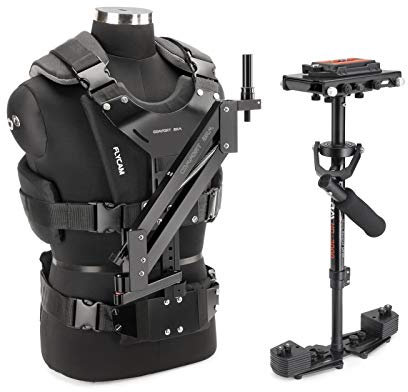 FLYCAM Hd-3000 Sistema de cámara Steadycam con cómodo Brazo y Chaleco, Abrazadera de Mesa y Placa de liberación rápida Unico, Compatible con cámaras de hasta 3,5 kg (CMFT-Hd3), Color Negro
