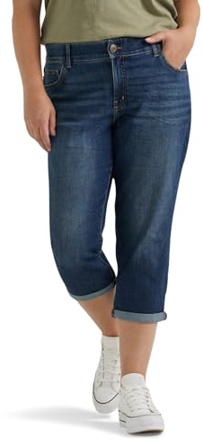 Lee Women's Plus Size Flex Motion Regular Fit 5 Pocket Capri Jean