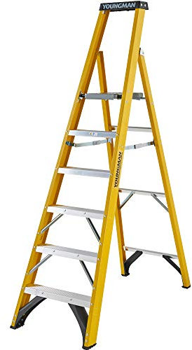 Youngman S400 Fibreglass Platform Stepladder 6 Tread Heavy Duty