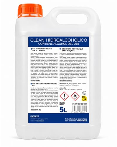 GEL HYDROALCOOLIQUE POUR LES MAINS SANS RINÇAGE 75% ALCOOL | 5 Litres