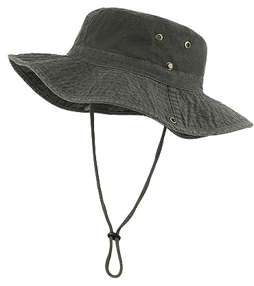 Zylioo L/XL XXL/3XL Sombrero de sol para hombre para cabeza grande, protección UV Sombrero de arbusto de ala ancha Sombrero de senderismo, Safari Boonie Sombrero para Pesca al aire libre Pesca Golf