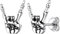 Suplight 925 Sterling Silver Rock Hand Earrings Vintage Punk Rock Earrings for Men Women