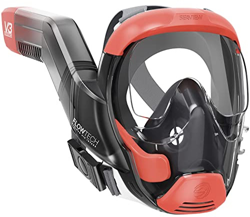 Seaview 180 V3 - Maschera integrale da snorkeling per adulti, con visuale panoramica a 180°, tecnologia brevettata Flowtech, respirazione fino al 600% più facile