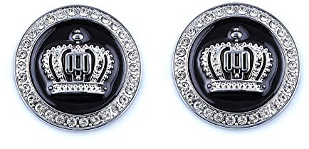 Große Krone Emblem Auto Abzeichen Aufkleber Strass Auto Aufkleber Automotive Außen Zubehör für SUV LKW Motorrad (Silber Schwarz)