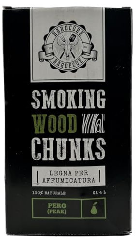 BBQ CHUNK PERO - PEAR - Legna per affumicatura HARDCORE BARBECUE - Pezzi di legno per affumicare - Circa 1.5 Kg