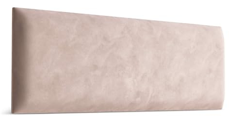 Muralo - Samt Wandkissen Stoff Polster-Paneel für Schlafzimmer Wohnzimmer Bett Wandpolster Bettkopfteil Lendekissen Modern Luxus Gepolstert Magic Velvet (Puderrosa, 90 cm x 30 cm)