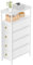 Lvhcmfohm Stoffkommode mit 4 Schubladen, Kommode Schmal aus Stoff, Schubladenkommode, Chest of Drawers (Weiß, 25.4x48.8x88cm)
