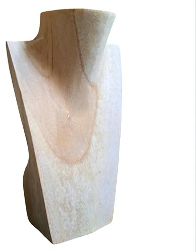 Générique Présentoir à collier en bois brut 20 cm buste Porte Bijoux