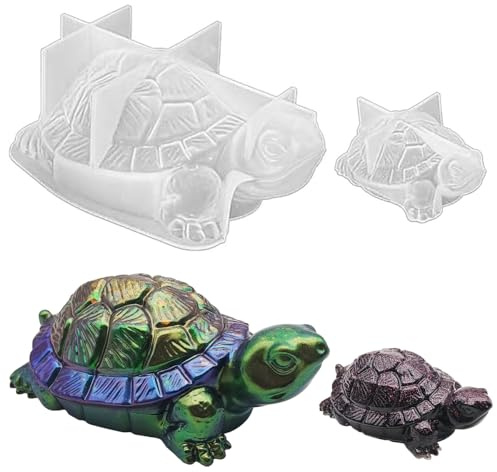 AFUNTA Lot de 2 moules en résine époxy 3D en forme de tortue de mer pour décoration d'intérieur
