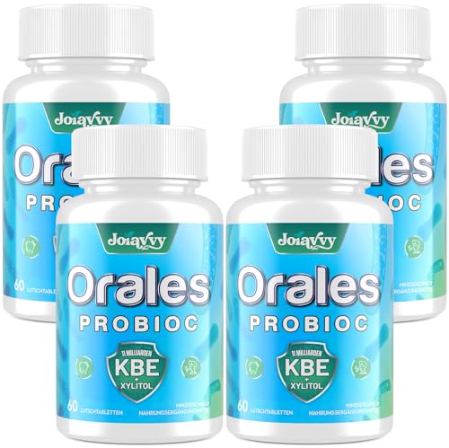 Joiavvy Orale Probioc 11 Milliarden KBE für die Mundflora, 7-in-1 Probioc Lutschtabletten, Schnell Löslich, Zuckerfrei, Natürlicher Minzgeschmack (60 Stück (4er Pack))