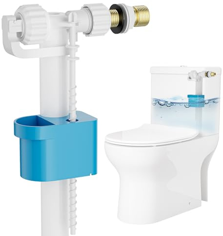 Füllventil für Spülkasten, G1/2 G3/8 Universal WC Spülkasten Ersatzteile, Messing Seitliches Einlassventil, Schwimmerventil Spülkasten Füllventil Wassersparen und Leise