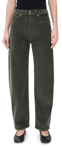 Madewell Women's Teamkit Cord Balloon Pants, Graphite Green, 24