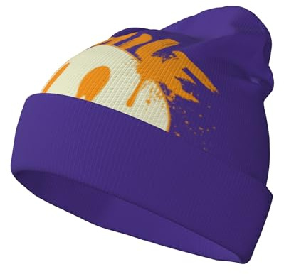 Gorro de Punto Suave para Hombre Y Mujer con Letras Gráficas. Unisex de Invierno con Pompón, Cálido Y Ligero, para Correr, Montar En Bicicleta Y Pasear Al Perro. 8 One Size