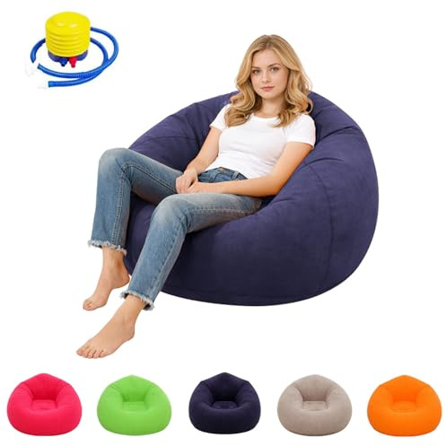 YuLiMirich Poltrona a sacco per bambini e adulti, solo rivestimento (nessuna imbottitura) per divani, cuscino da pavimento, grande per interni ed esterni, impermeabile, facile da pulire