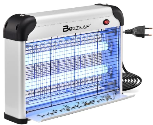 Lámpara Antimosquitos Electrico, Mata Mosquitos Electrico 20W de Insectos para Interior, Cocina y Dormitorio, Trampa de Luz UV Mosquitos, Moscas y Polillas
