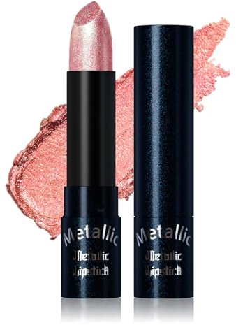 Glitter läppstift, gyllene glitter läppstift med matt finish, glittrande Sparkling Chameleon läppstift, vattenbeständigt och hållbart metallisk läppmakeup, högt glansigt läppbalsam