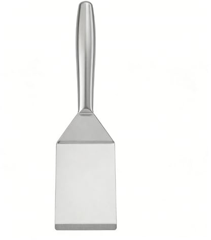 Yosoo Health Gear Espátula para Bistec, Turner de Hamburguesas de Acero Inoxidable SUS304, Aleta para Panqueques de Hoja Plana de 26,8 Cm, Redondeado, para Parrilla, Sartén, Cocinar Hamburguesas,