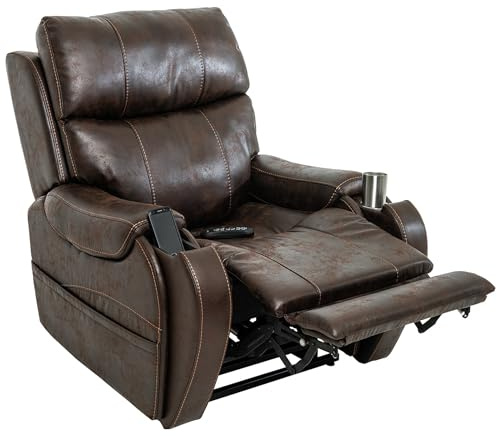 Fenetic Wellbeing Atlas Electric Riser and Recliner Mobility Chair 25 Stone max User Weight with Wireless Phone Charger (Walnut)