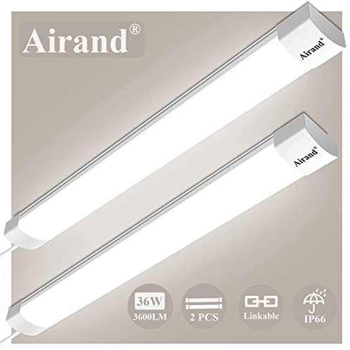 2 Pezzi Neon Led 120cm Tubo Led Barra 36W 3600LM Plafoniera Led Soffitto Garage Impermeabile IP66 Luminoso Lampada per Cucina Officina Ufficio Bagno Seminterrato Giardino Magazzino Bianco Neutro 4000K