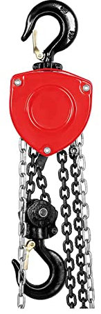 Steinberg SBS-FZ 2000/5M Palan Manuel Mécanique À Chaine Poulie 2 tonnes (Capacité de charge : 2 000 kg, Hauteur de levage : 5 m, Matériau : acier au carbone, chromé, Maillons de chaine : 6 mm)