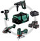 Metabo Combo Set 4.3 Akku-Maschinen im Set 18V (Maschinenset in Tasche: Schlagbohrschrauber Winkelschleifer Kombihammer Stichsäge, 3 Akkus, Ladegerät) # 685214000