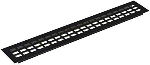 Ventilationsgaller 400 x 100 mm, infällbar ventilationsplåt, aluminium svart elox.