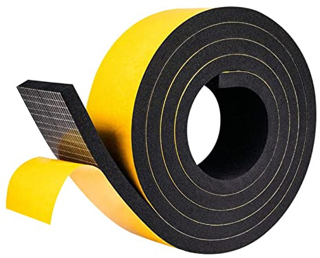 Btstil Nastro adesivo in schiuma, 25 mm (larghezza) x 15 mm (profondità) x 4 m (L), paraspifferi in schiuma a celle chiuse, paraspifferi per porte e finestre, condizionatore d'aria, guarnizione