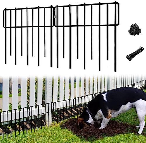 Animal Barrier Fence, 19 Pcs 12In(H) x 20.5Ft(L) Upgrade 1.26 in Gap Decorative Fences No Dig Fence for Rabbit and Dog, Rustproof Metal Wire Garden Fence Border for Garden Patio Landscaping