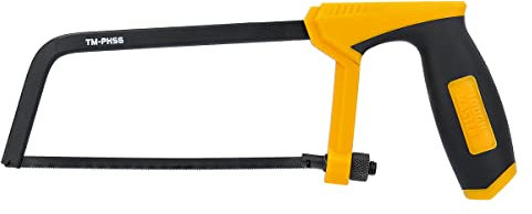 TOUGH MASTER Junior Hacksaw 150mm Durable Handheld Mini Hacksaw 6 with Solid Steel Frame, Non-Slip Rubber Handle, 24TPI Bi-Metal HSS Saw Blade for Metal, Wood, PVC Pipe, Plastic