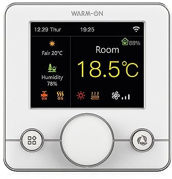 WARMON Temperaturregler, Smart Thermostat R7C-716 WIFI mit Farb-LCD-Bildschirm für elektrische Fußbodenheizung Amazon Alexa & Google Home in Weiß