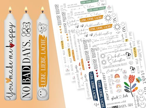 Sugeru SUGERU Paquete de 6 tatuajes de vela (200+ patrones), impresión por transferencia de agua, películas deslizantes de velas, papel de aluminio para velas, adhesivo de vela, decoración de velas