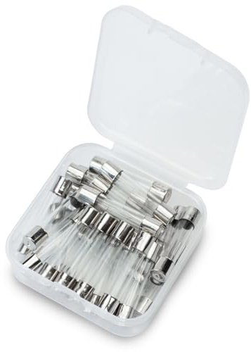 Innfeeltech 25 st snabbblåsglas säkringar 6 x 30 mm 250 V 7A snabbrörssäkring sortiment kit